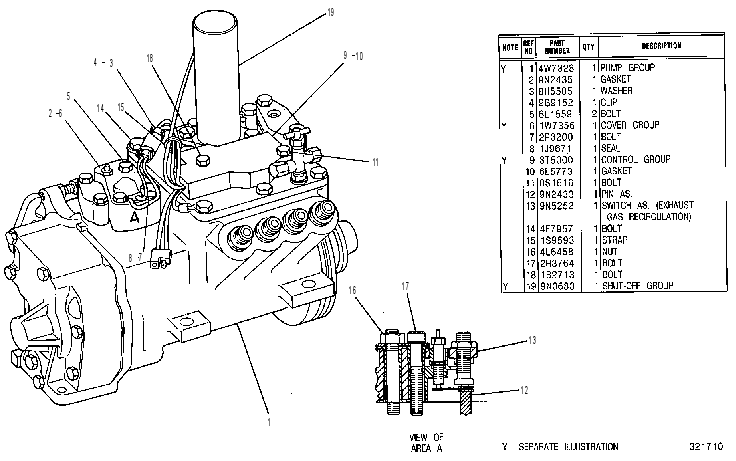 ТНВД с регулятором 4W7327 CAT