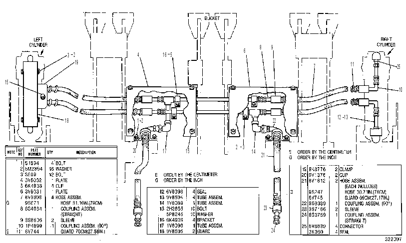 Трубопроводы ковша 9V8415 CAT