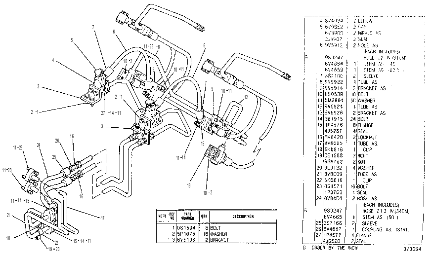 Трубопроводы цилиндра наклона 8V9686 CAT