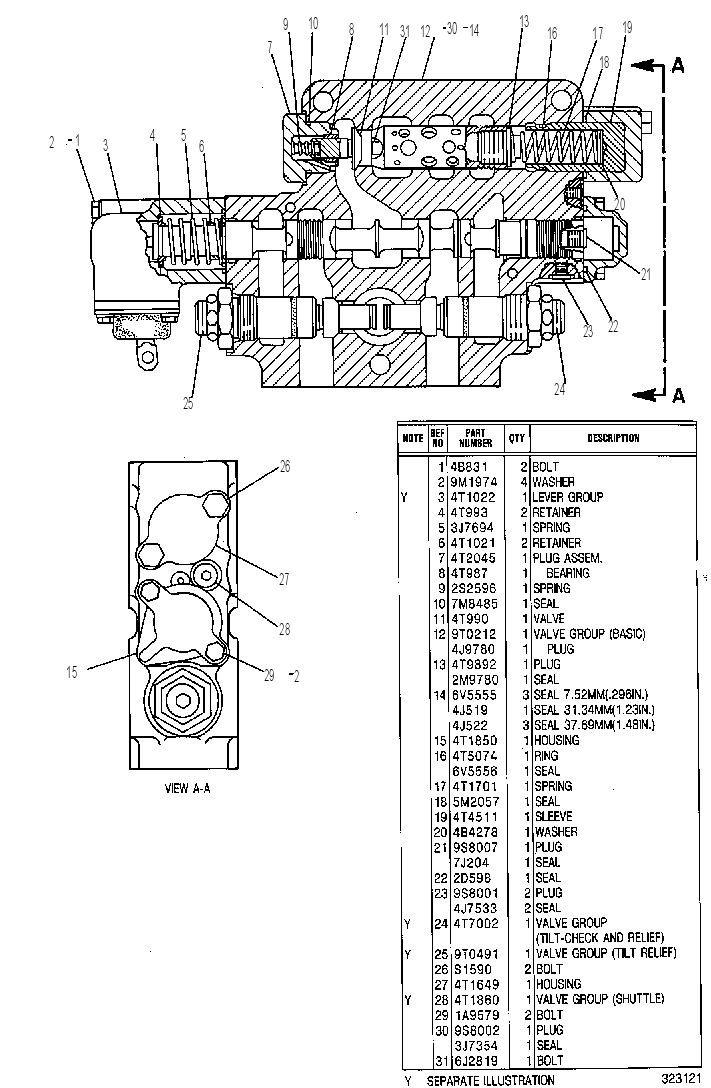 Клапан управляющий 4T5866 CAT