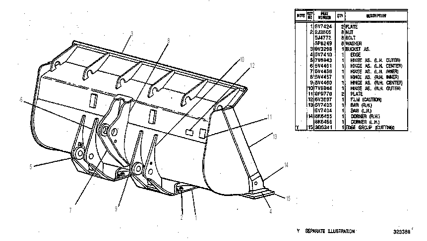 BUCKET GP-LIGHT MATERIAL 9V3297 CAT
