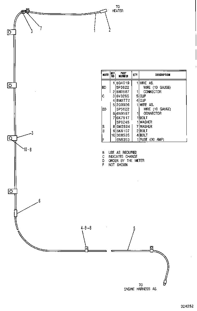 Проводка отопителя 6G4965 CAT