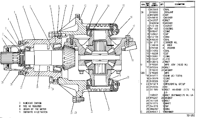 Дифференциал с конической передачей 4V9849 CAT