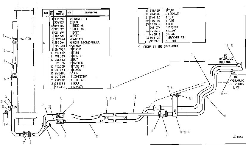 Трубопроводы маслоохладителя 9V6485 CAT