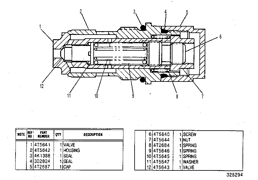 Клапан обратный с предохранительным 4T7289 CAT