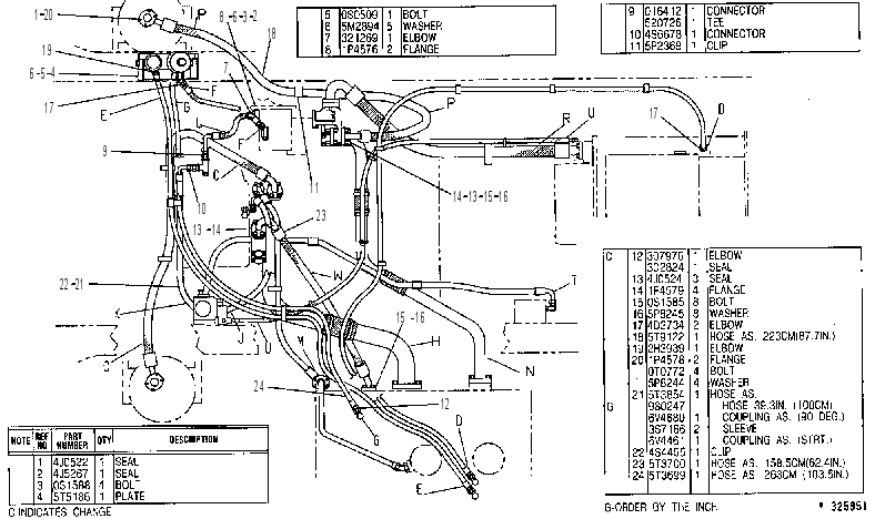 Трубопроводы масла трансмиссии 5T8787 CAT