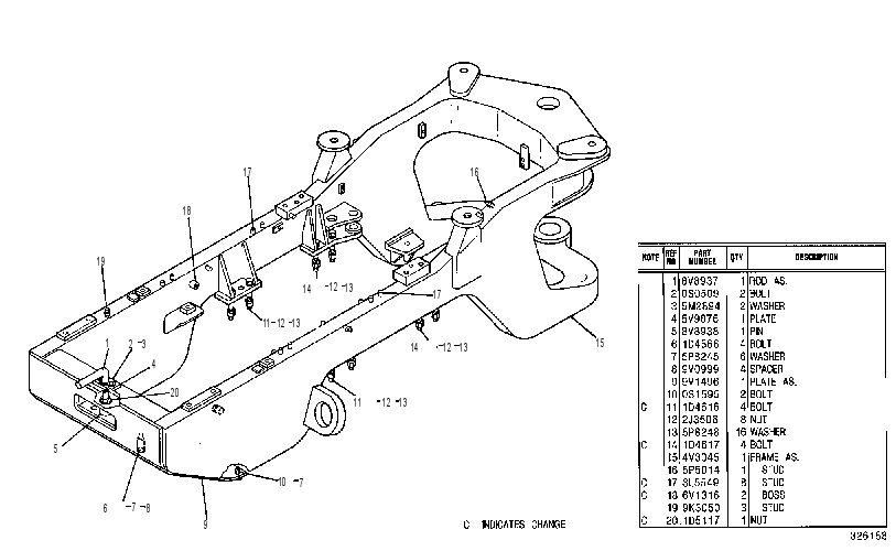 FRAME GP-ENGINE END 3V6281 CAT