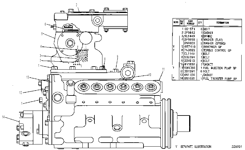 PUMP GP-GOV, FUEL INJ & TFR 4W8677 CAT