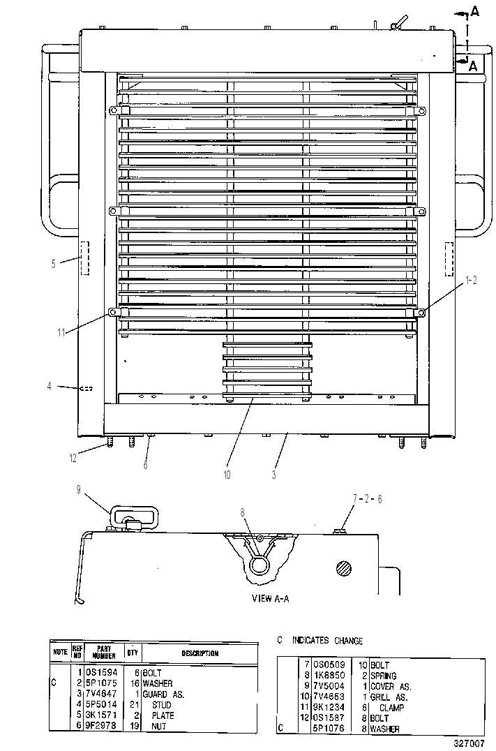 Защита радиатора 7V2787 CAT