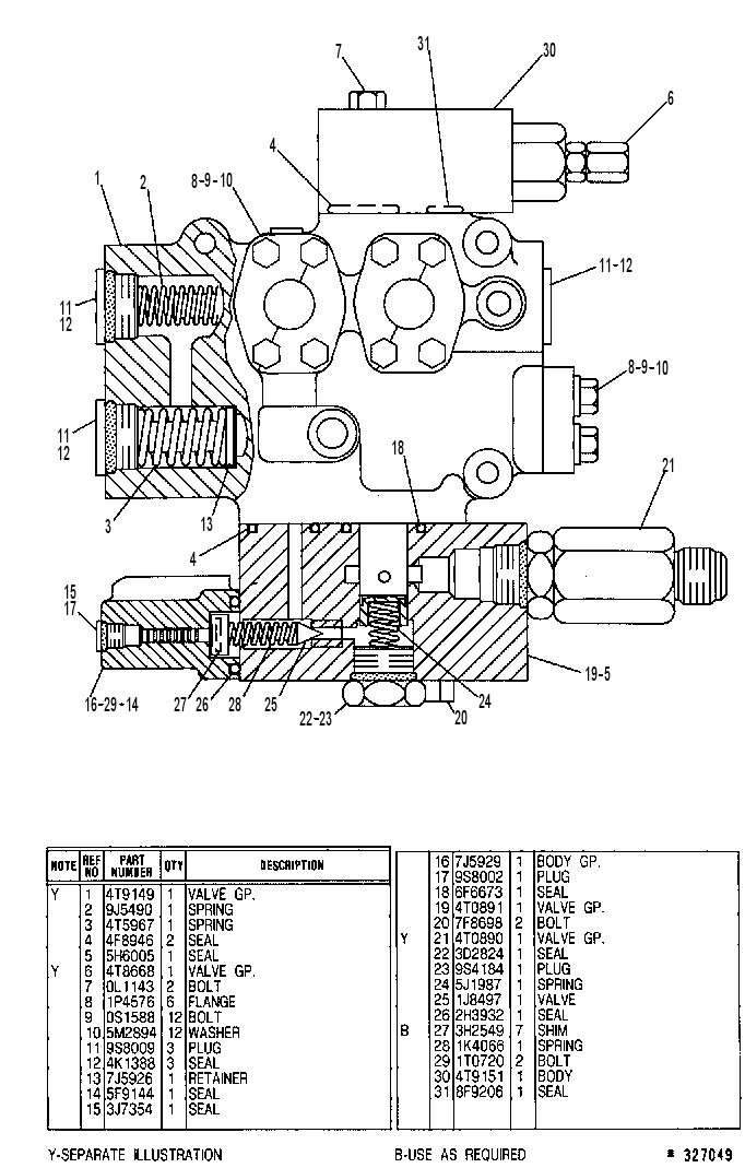 Клапан управляющий 4T6119 CAT