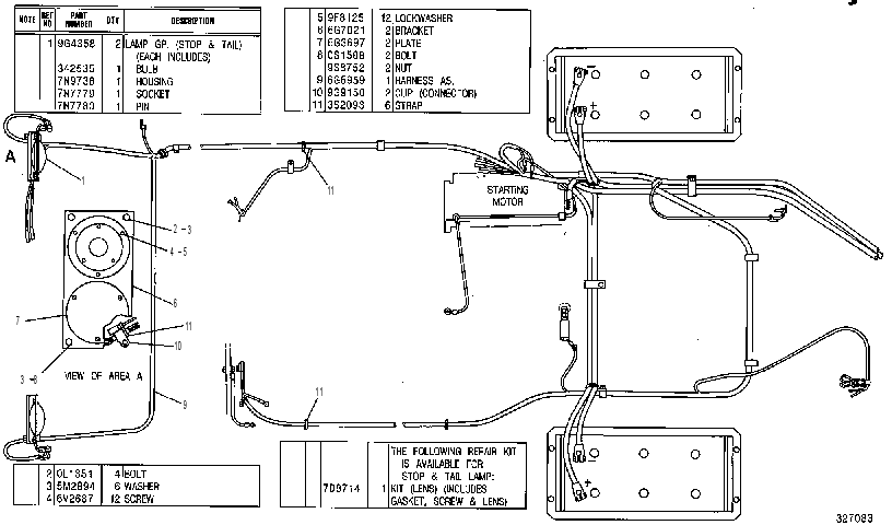 BATTERY & WIRING GROUP 9G5416 CAT