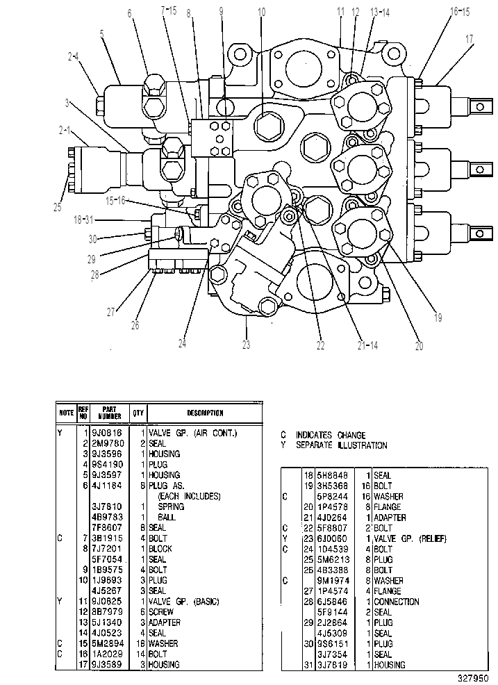 Клапан управляющий 9J0831 CAT