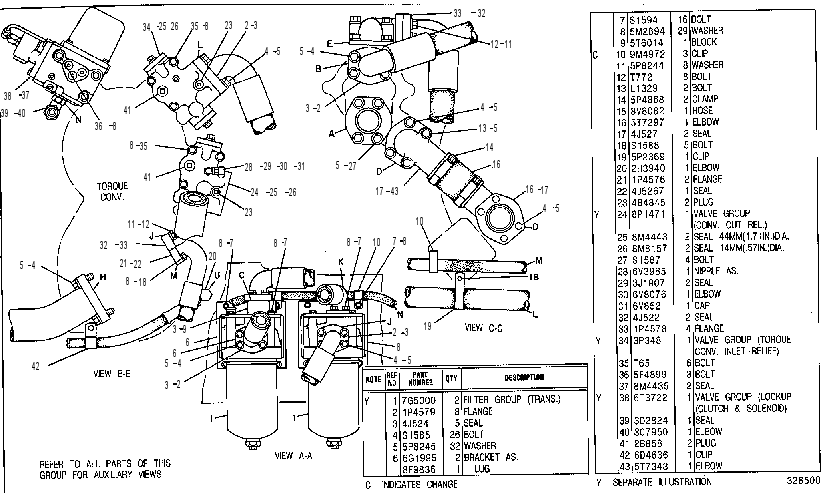 Трубопроводы масла трансмиссии 5T2380 CAT