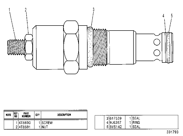 Клапан предохранительный 4T4065 CAT
