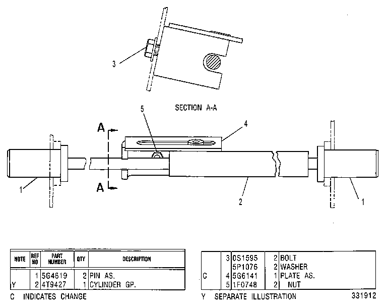 CYLINDER & MOUNTING GP 5G5289 CAT