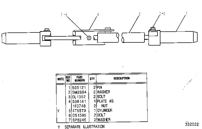 CYLINDER & MOUNTING GP 5G5270 CAT
