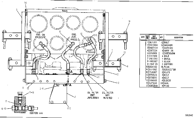 Крепление панели приборов 4W5310 CAT