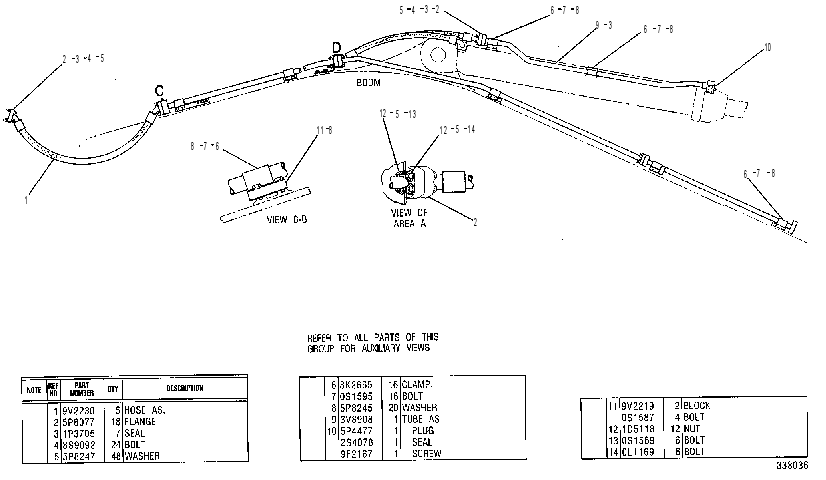Трубопроводы стрелы 9V2235 CAT