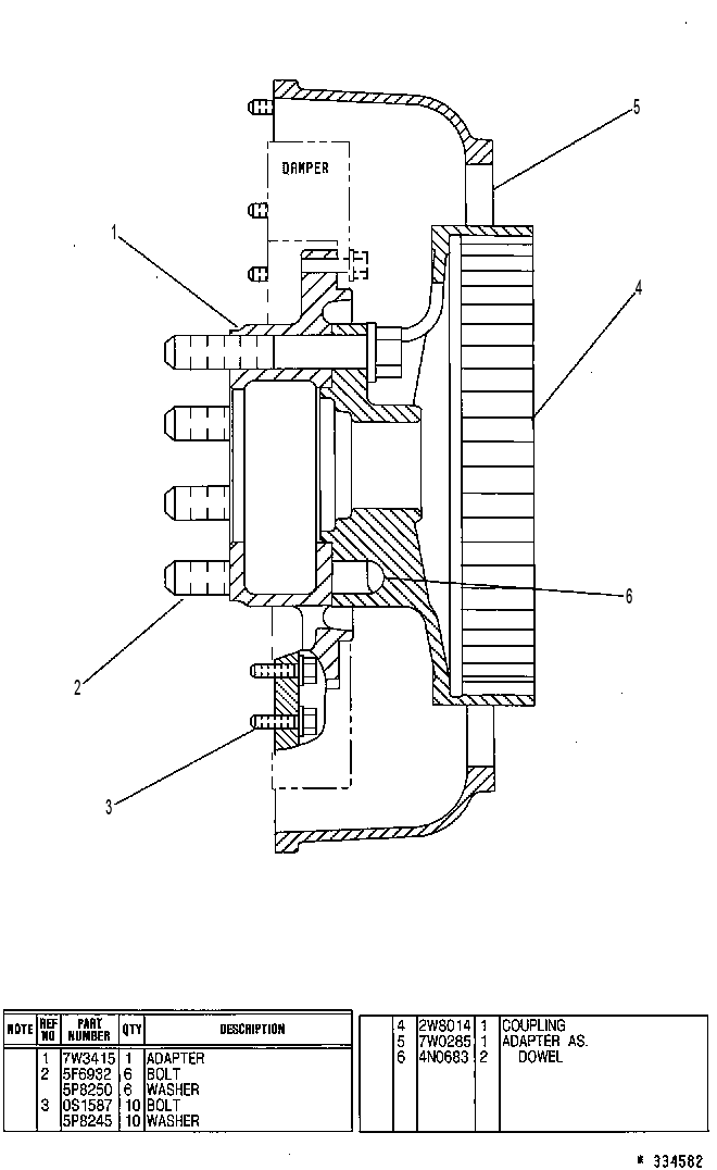 MOUNTING GP-HYD PUMP DRIVE 7W0283 CAT