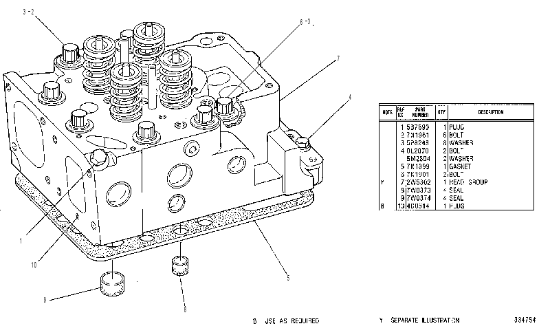 Головка блока цилиндров 7W2447 CAT