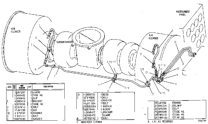 Трубопроводы панели приборов 1W8104 CAT