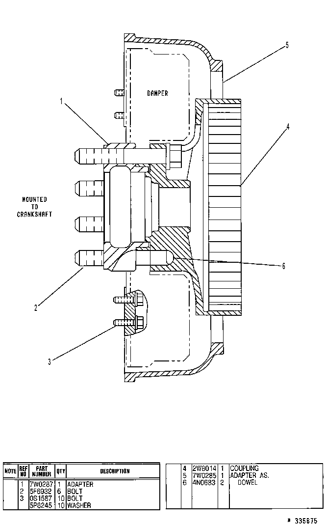 MOUNTING GP-HYD PUMP DRIVE 4W5823 CAT