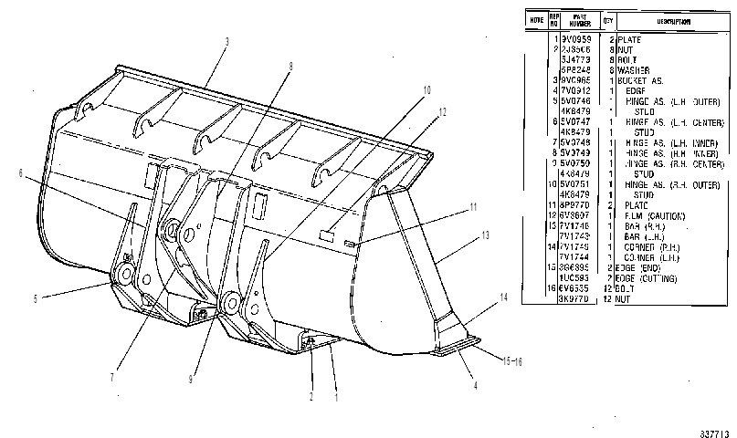 BUCKET GP-LIGHT MATERIAL 9V0964 CAT