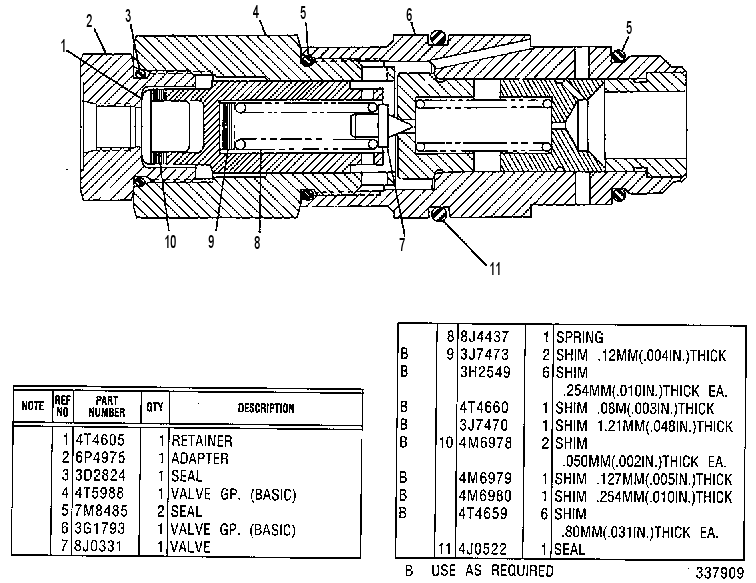 Клапан предохранительный 4T5891 CAT