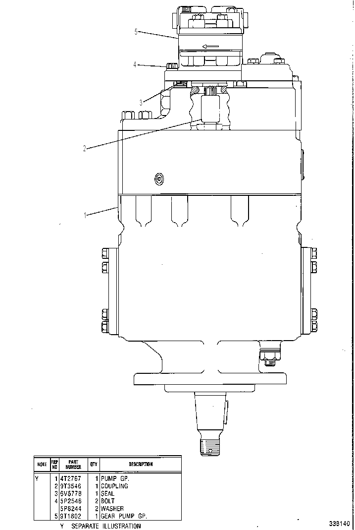 PUMP GP-PISTON & GEAR 9T3547 CAT