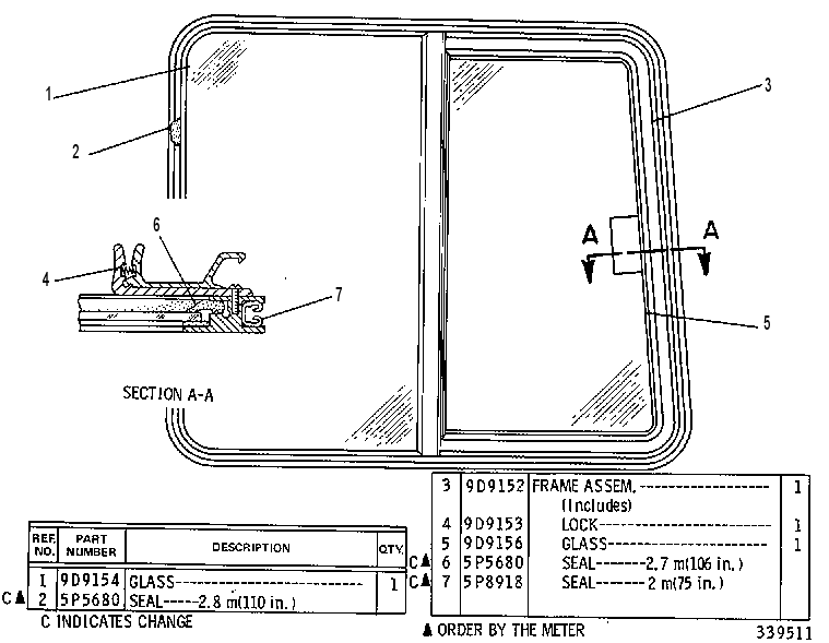Окно кабины 9D1897 CAT