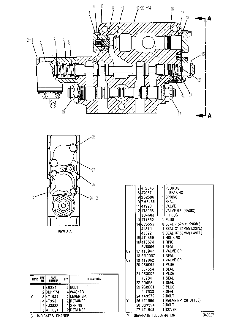 Клапан управляющий 9T0982 CAT