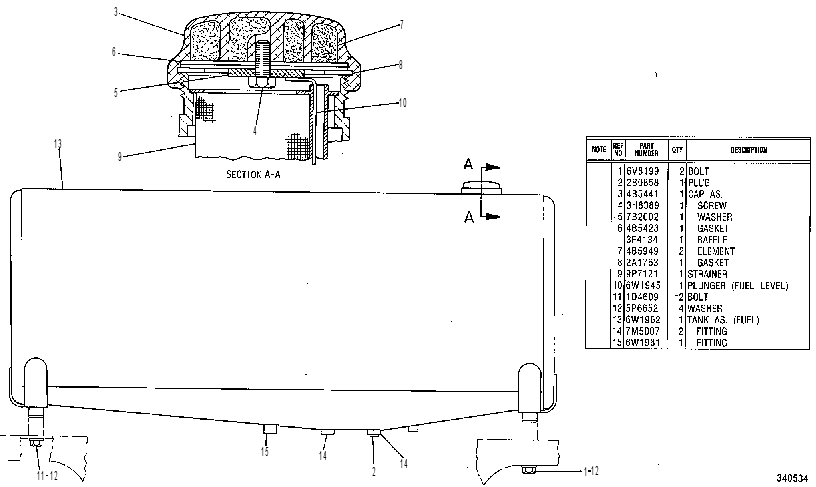 Бак топливный 6W1963 CAT