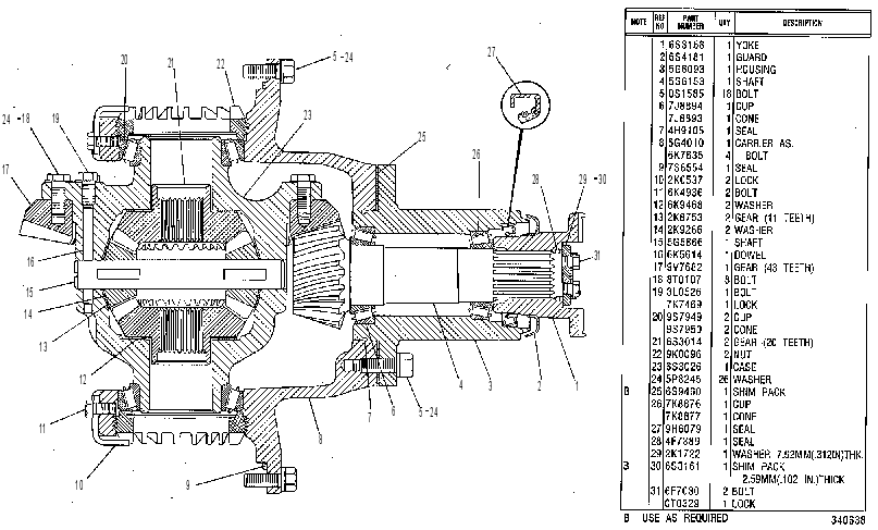 DIFFERENTIAL GP-REAR 5G6156 CAT
