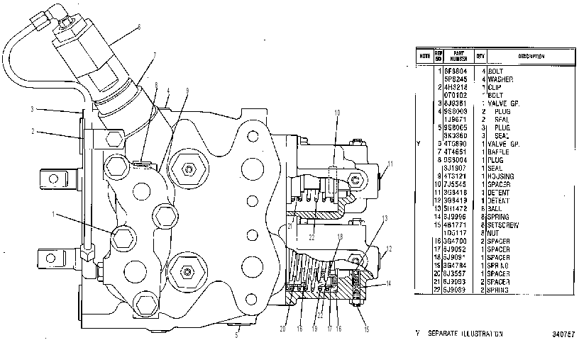 Клапан управляющий 4T5796 CAT