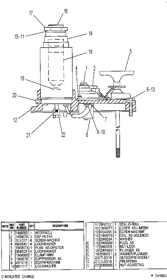 SHUTOFF & OIL FILLER GP 1W8578 CAT