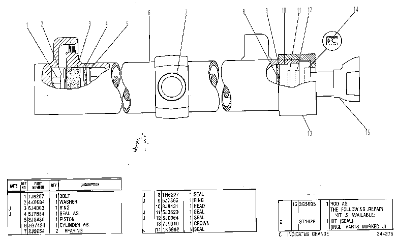 CYLINDER GP-BLADE LIFT 3G5229 CAT