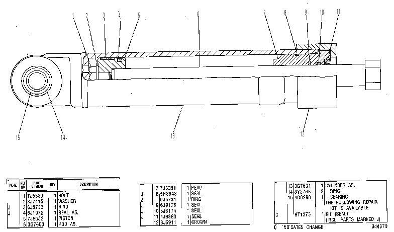 CYLINDER GP-STEER 3G7599 CAT