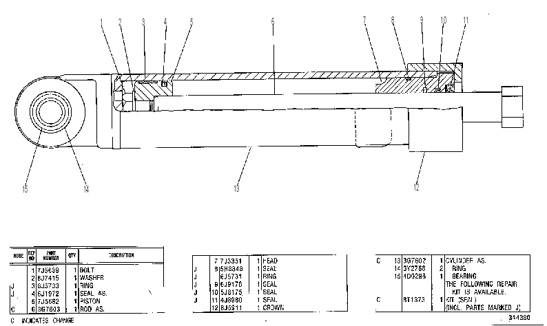 CYLINDER GP-STEER 3G7600 CAT
