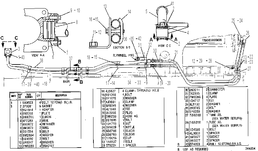 LINES GP-AUXILIARY SEA WATER 7W6315 CAT