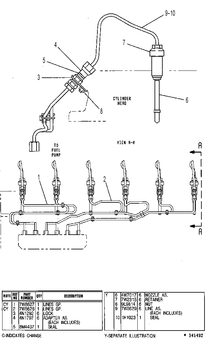 Трубопроводы впрыска топлива 4W1566 CAT