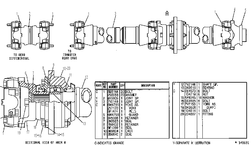 Вал приводной 7V2157 CAT
