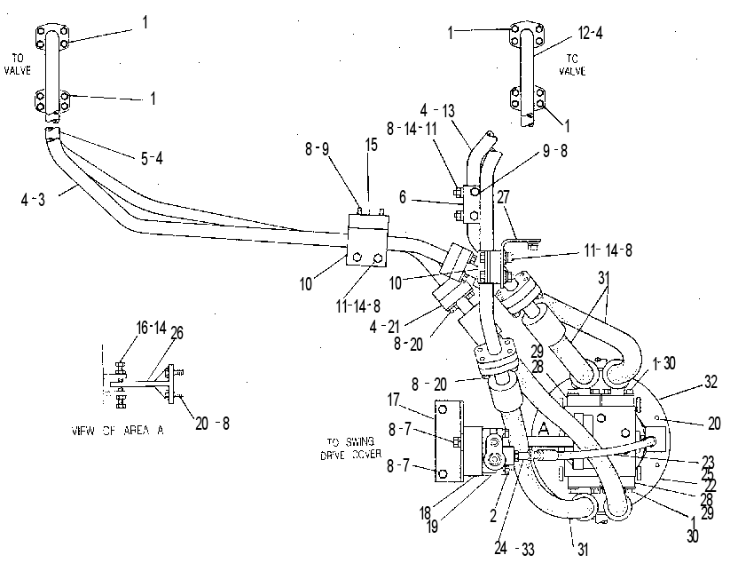 Трубопроводы мотора хода 6W8641 CAT
