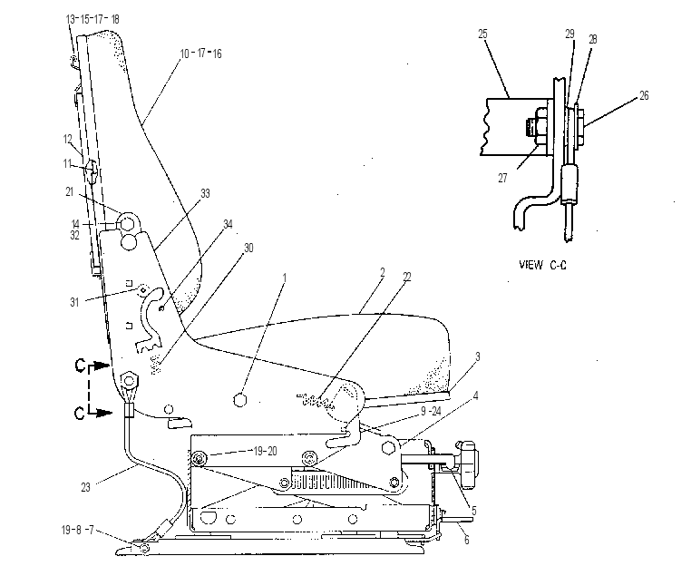 Сиденье 6W8857 CAT