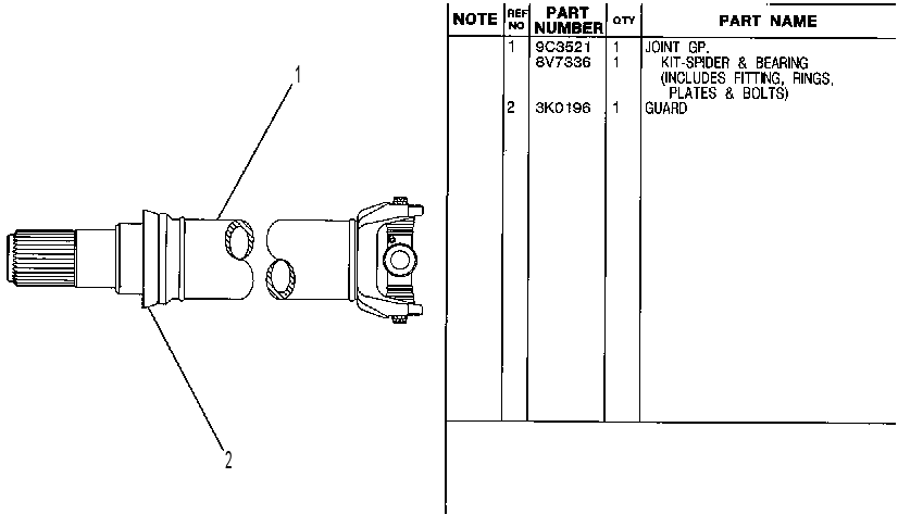DRIVE SHAFT GP 9C3520 CAT