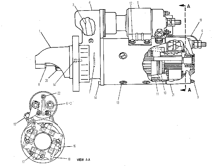 ELECTRIC STARTING MOTOR GROUP-24 VOLT 3T3605 CAT