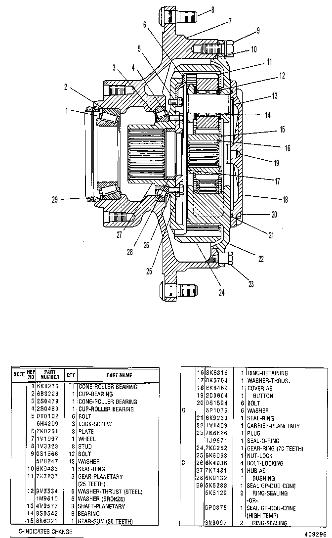 Колесо с бортовым редуктором 5G6097 CAT