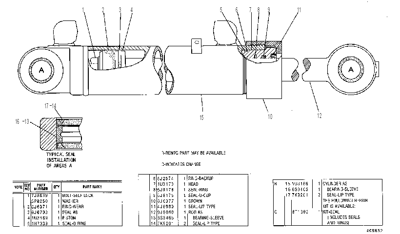 Цилиндр наклона 1U3164 CAT
