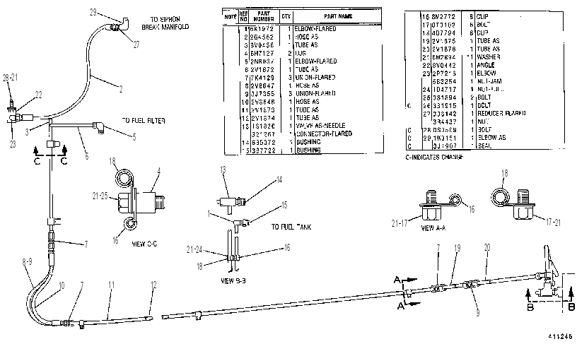 LINES GP-FUEL OIL 9V1656 CAT