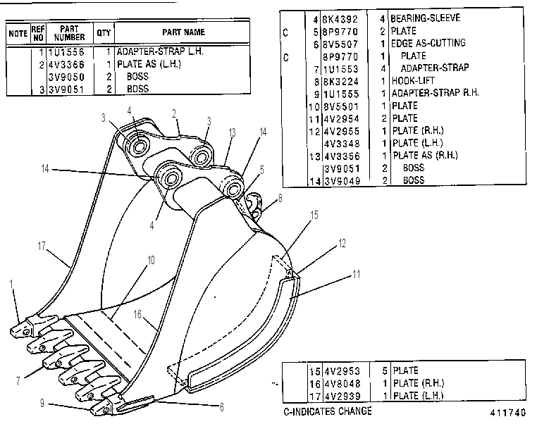 BEARING & BUCKET AS 8V5504 CAT