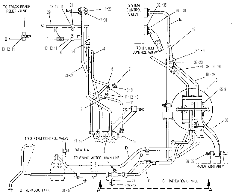 Трубопроводы мотора хода 6W8649 CAT
